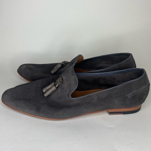 Modern Fiction Shoes Loafers Slip Ons Men Size 46 US 13 Gray Suede - Picture 12 of 16